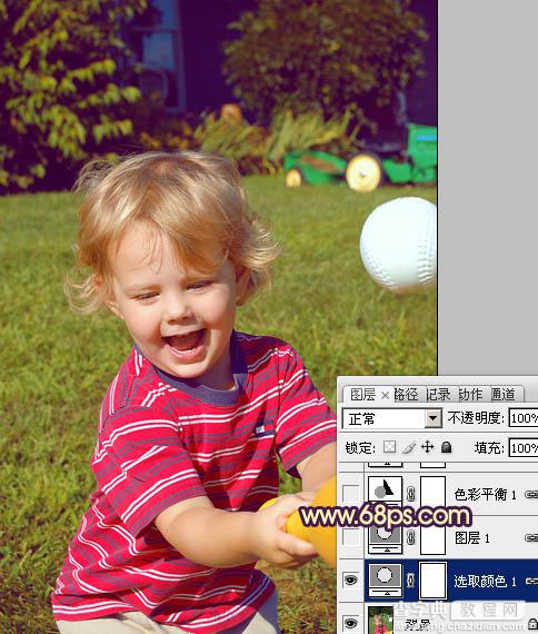 Photoshop为儿童照片加上柔和阳光色8