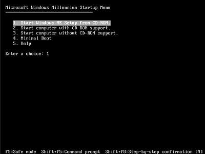 Windows Me光盘启动安装过程1