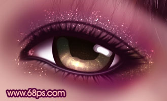 Photoshop将普通眼睛打造出极具魅力的紫色水晶彩妆效果30