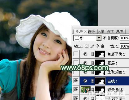 Photoshop将美女图片打造出柔美的韩系青黄色14