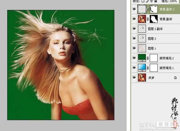 photoshop 通道及抽出滤镜抠出人物复杂发丝12