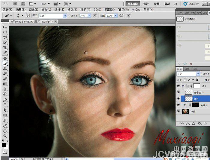 Photoshop精细美化人物的眉毛和眼睛教程21