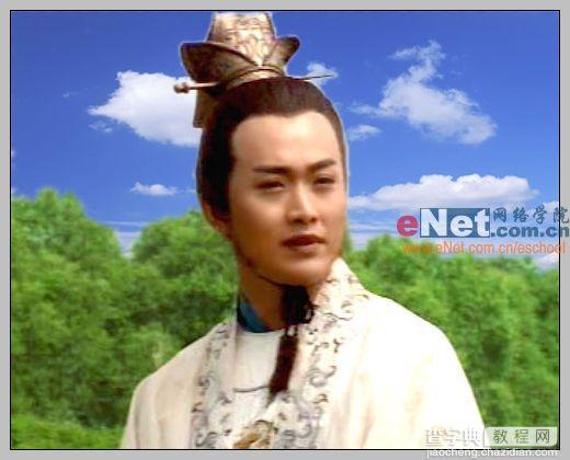 Photoshop调色教程:蓝天白云树林11