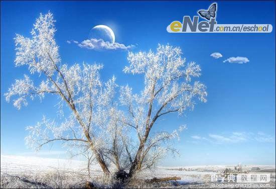 Photoshop 梦幻的月色雪景14