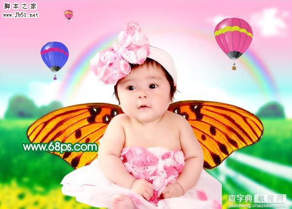 Photoshop 宝宝照片加上梦幻装饰效果28