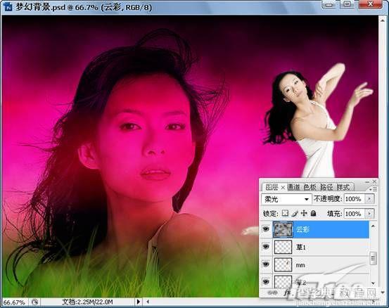 Photoshop CS3制作巨星章子怡曼妙的舞姿11