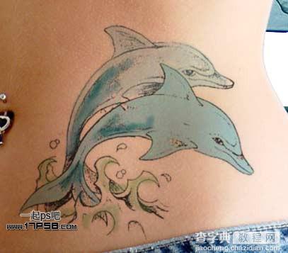 photoshop制作出漂亮的海豚立体纹身效果7