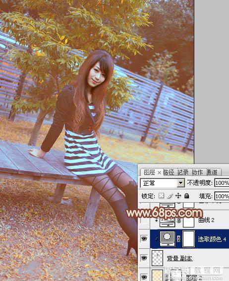 Photoshop为外景美女图片打造出朦胧的韩系暖调效果28