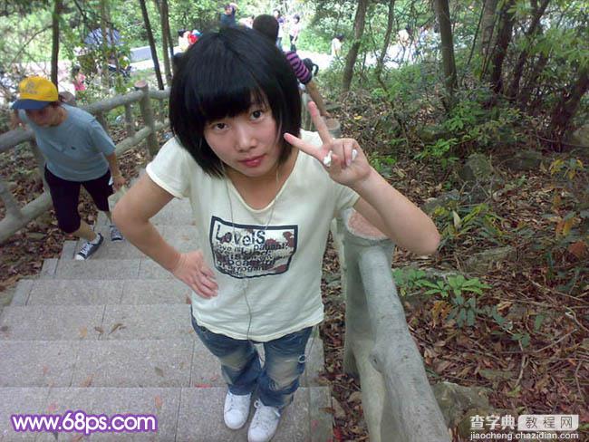 photoshop 可爱MM照片梦幻紫色调1