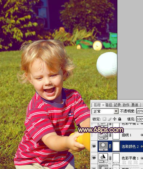 Photoshop为儿童照片加上柔和阳光色16