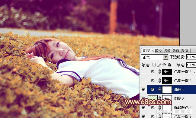 Photoshop为草地人物图片增加柔和暖色调效果实现方法18