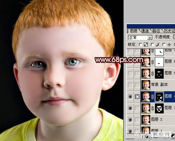 Photoshop 小男孩满脸的斑点消除12