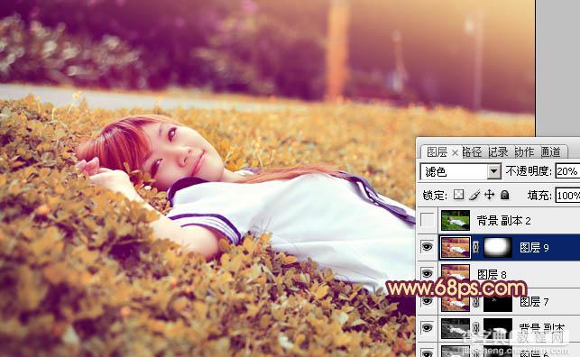Photoshop为草地人物图片增加柔和暖色调效果实现方法25
