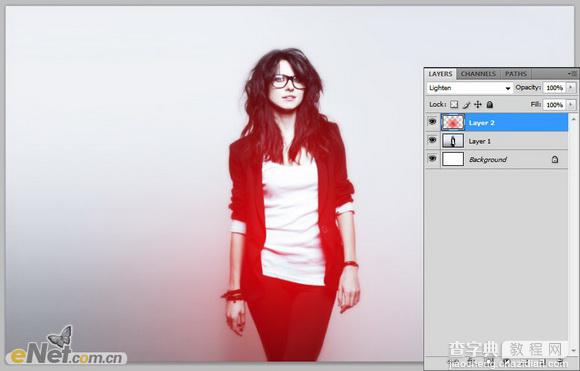 Photoshop将人物图片打造出柔美的红光潮流海报效果12