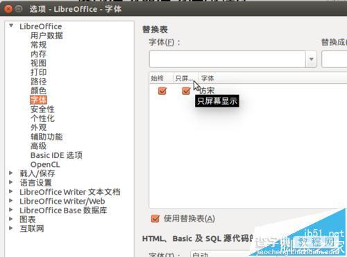 Ubuntu系统中LibreOffice怎么替换显示字体？7