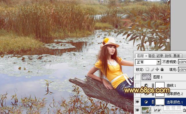 Photoshop为沼泽写真图片加上柔和的暖色效果7