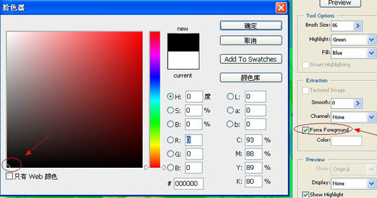 photoshop利用抽出滤镜抠出背景单色发丝较多的人物图片7