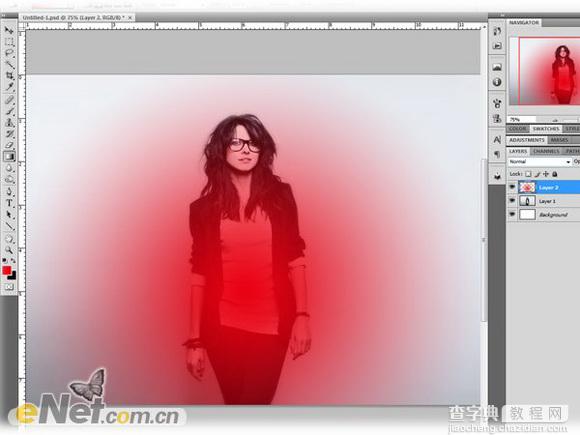 Photoshop将人物图片打造出柔美的红光潮流海报效果11