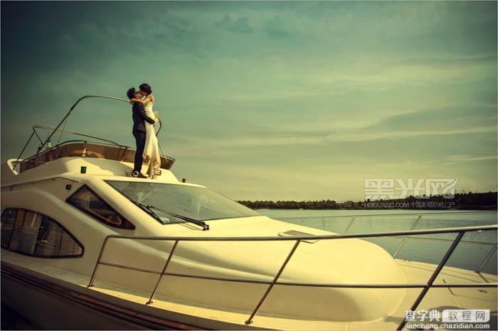 Photoshop为游艇海景婚片增加层次感及唯美度26