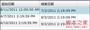 基于Silverlight DataGrid中无代码设置开始与结束日期DatePicker的实现方法4