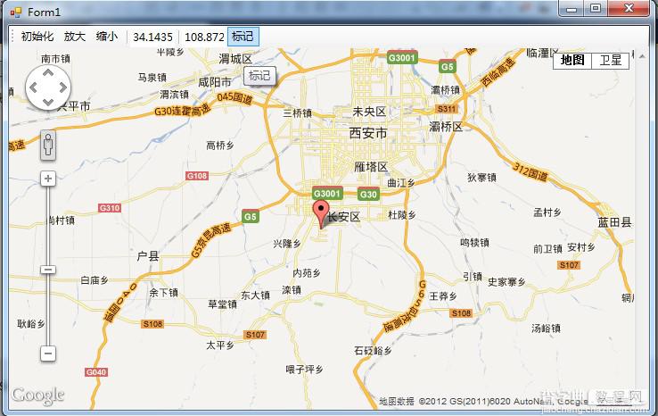 Windows下C#的GUI窗口程序中实现调用Google Map的实例1