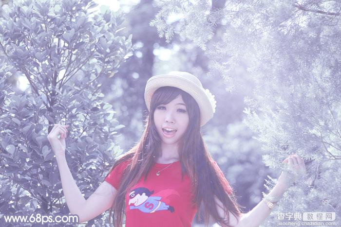 Photoshop将外景人物图片打造唯美的韩系冷色调2