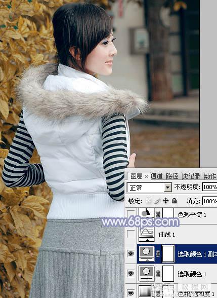 Photoshop为美女图片加上淡雅的韩系冬季冷色11