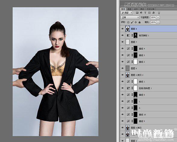 Photoshop打造超酷的性感模特商业后期修图教程11