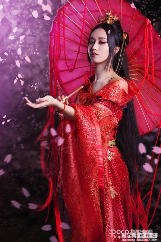 Photoshop将美女图片打造唯美的梦幻古典紫红色特效8