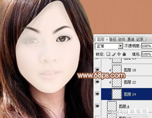 Photoshop将果子美女制作成清纯的古典手绘效果13