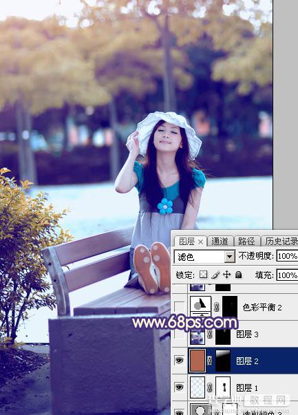 Photoshop为夏季外景图片转为清爽的秋季淡冷色32