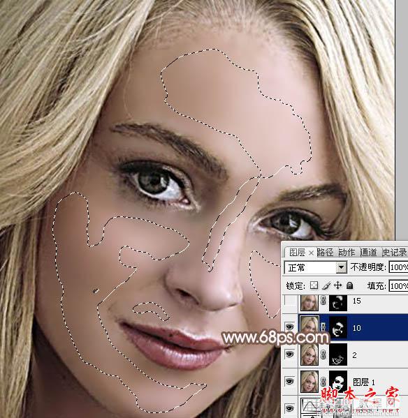 photoshop利用高斯模糊滤镜将满脸雀斑人物光滑磨皮教程20
