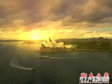 Photoshop将悉尼歌剧院图片调制出霞光效果13