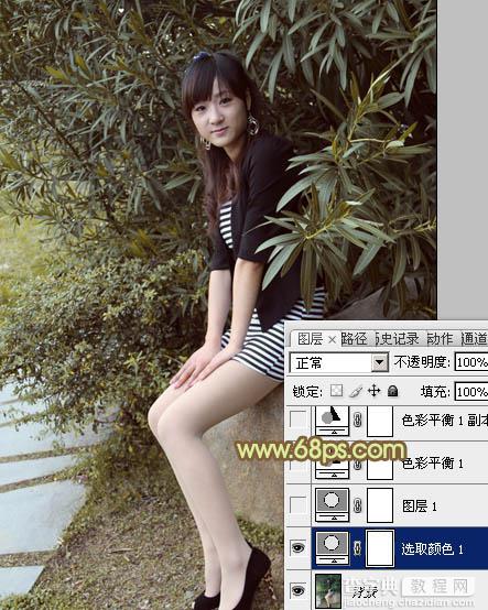 Photoshop为树林美女加上柔和的古典褐色调效果教程7