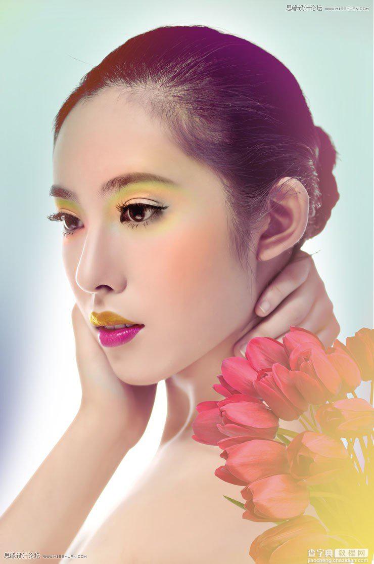 Photoshop为美女模特增加惊艳的彩妆效果19