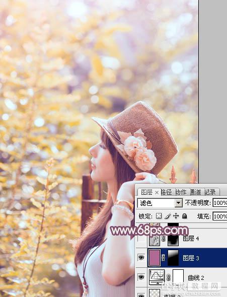 Photoshop将夏季外景美女图片调制出小清新的秋季色23