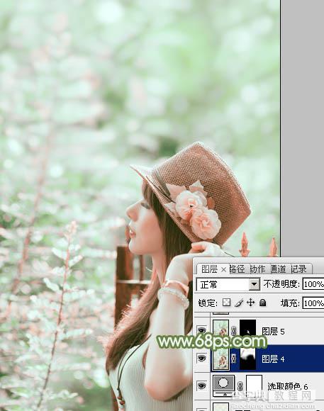 photoshop使用通道替换给外景美女增加小清新的淡绿色32