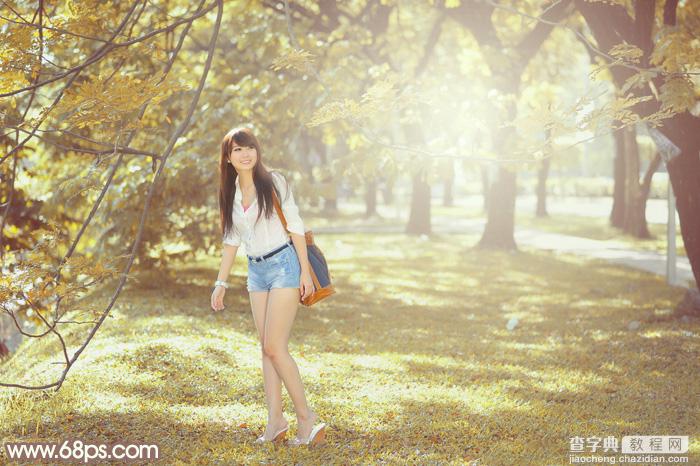 Photoshop为大树下的美女调制出唯美的秋季淡褐色2