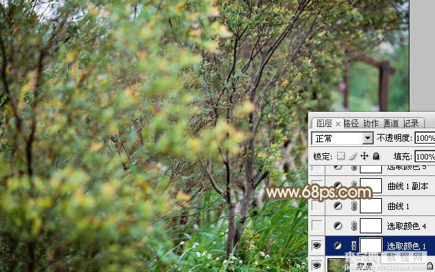Photoshop为树丛中的美女图片调制出小清新粉红色的详细教程5