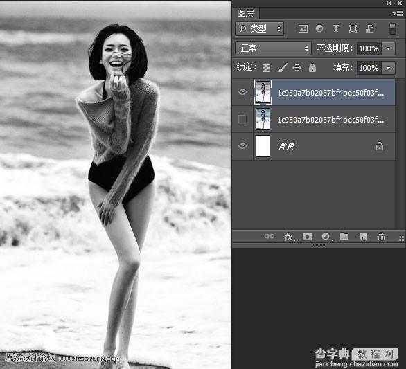 Photoshop给海边美女腿部添加豹纹图案教程3