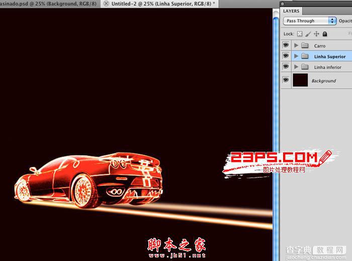 PhotoShop设计打造出奔跑的火焰红色跑车特效8