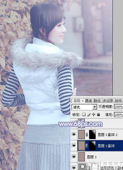 Photoshop为美女图片加上淡雅的韩系冬季冷色39
