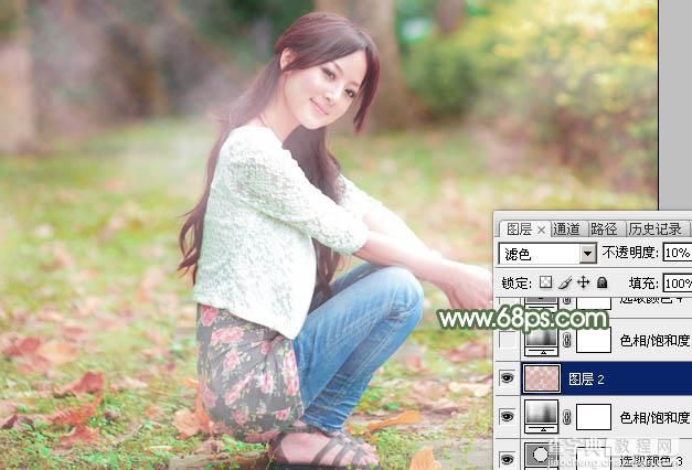 Photoshop将美女图片打造唯美的初夏粉调阳光色22