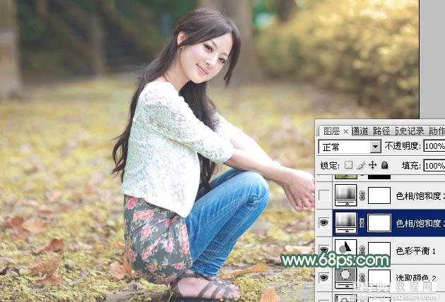 Photoshop为果子美女加上秋季甜美的粉暖色20