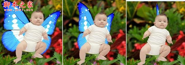 photoshop为宝宝写真照增加动态蝴蝶翅膀特效6