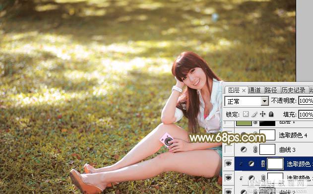 Photoshop为草地美女打造甜美柔和的暖褐色31