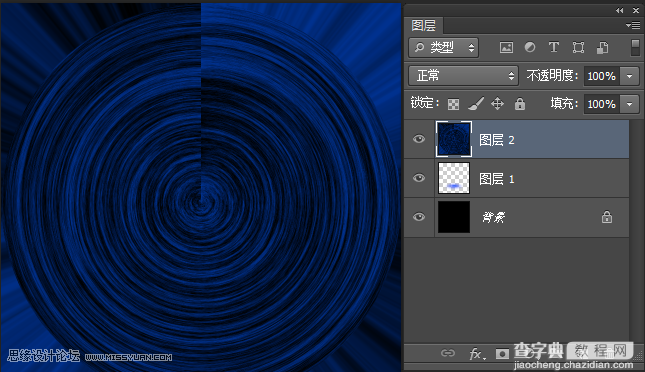 Photoshop制作梦幻绚丽的蓝色放射光束效果图9