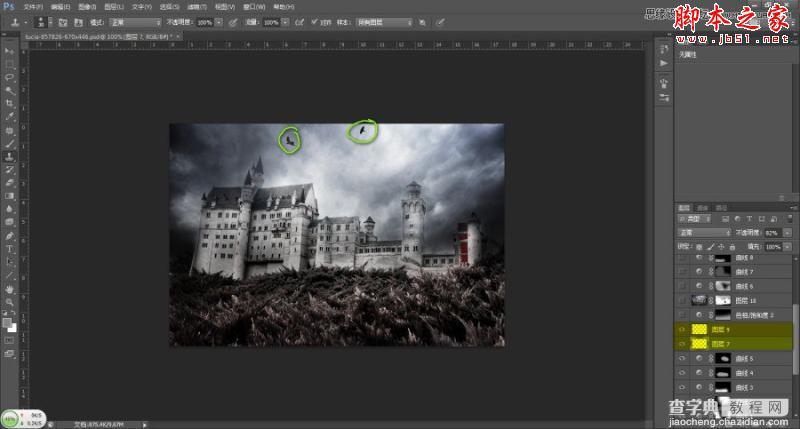 Photoshop将普通城堡图片渲染成哥特式恐怖场景11