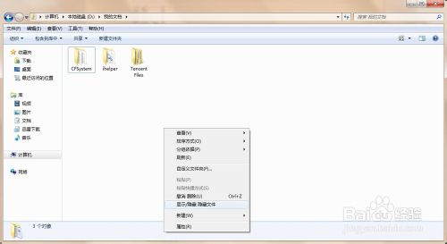 win7旗舰版显示/隐藏文件的查看方法介绍5