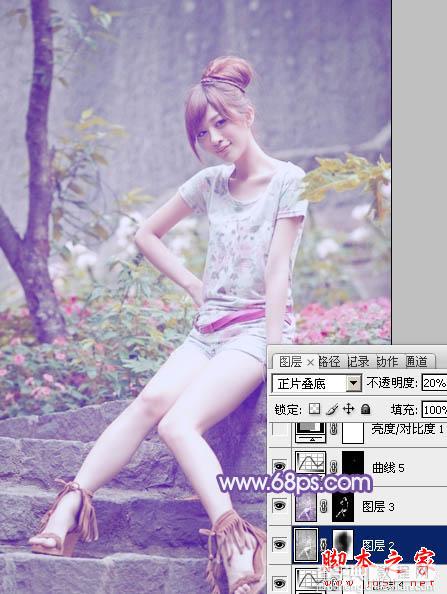 Photoshop为外景美女增加上柔美的冷色调33